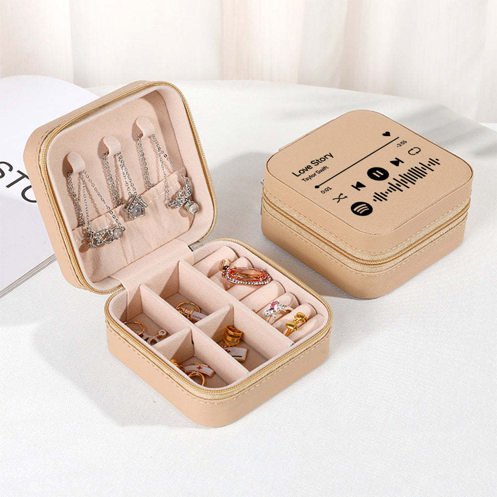 Caja De Joyería Personalizada De Spotify, Organizador De Joyas Personalizado, Regalo De Almacenamiento Para Ella - soufeeles