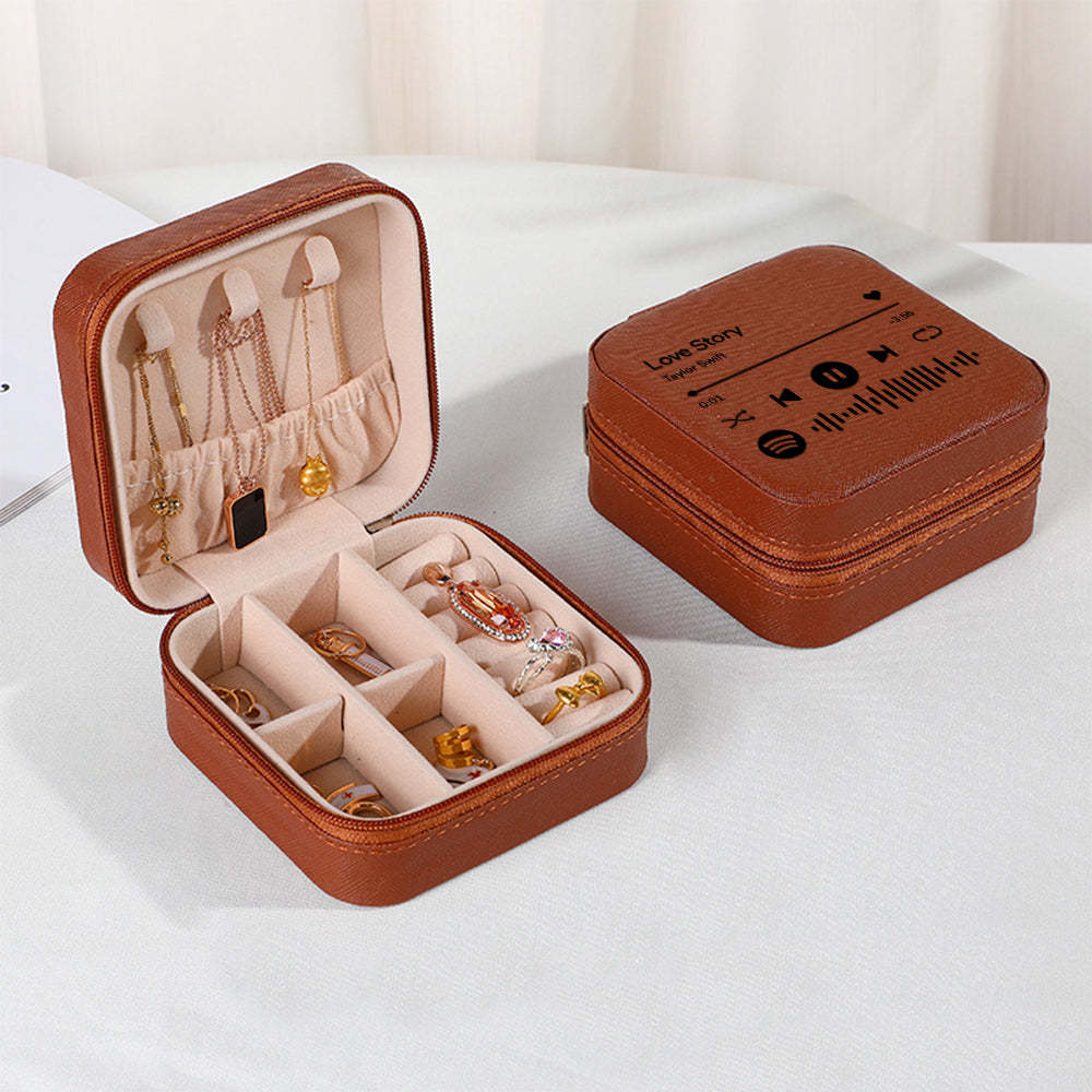 Caja De Joyería Personalizada De Spotify, Organizador De Joyas Personalizado, Regalo De Almacenamiento Para Ella - soufeeles