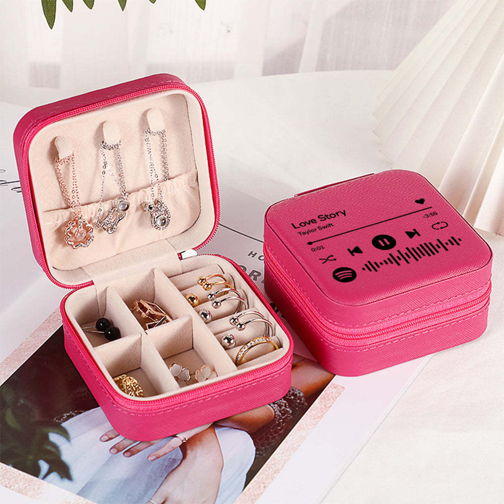 Caja De Joyería Personalizada De Spotify, Organizador De Joyas Personalizado, Regalo De Almacenamiento Para Ella - soufeeles