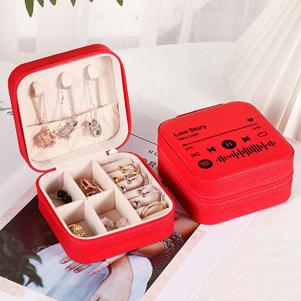 Caja De Joyería Personalizada De Spotify, Organizador De Joyas Personalizado, Regalo De Almacenamiento Para Ella - soufeeles