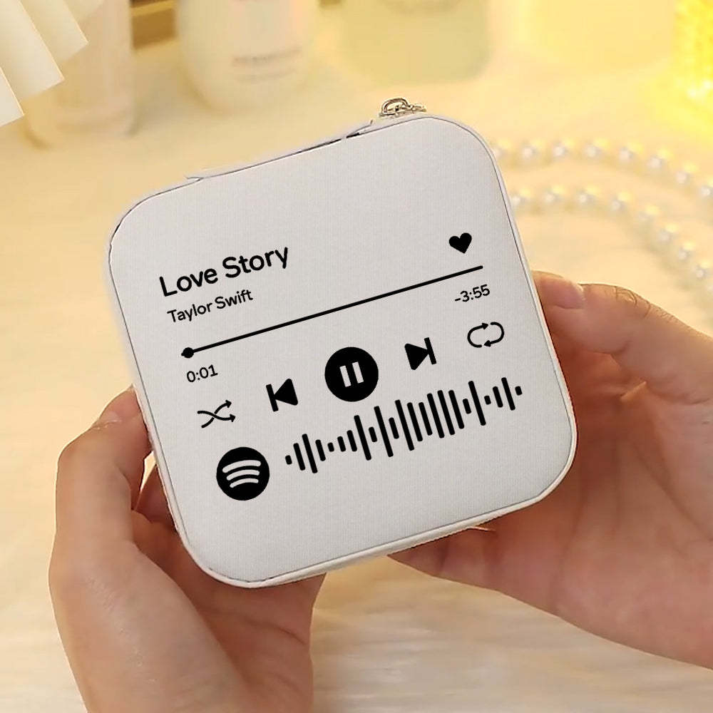 Caja De Joyería Personalizada De Spotify, Organizador De Joyas Personalizado, Regalo De Almacenamiento Para Ella - soufeeles