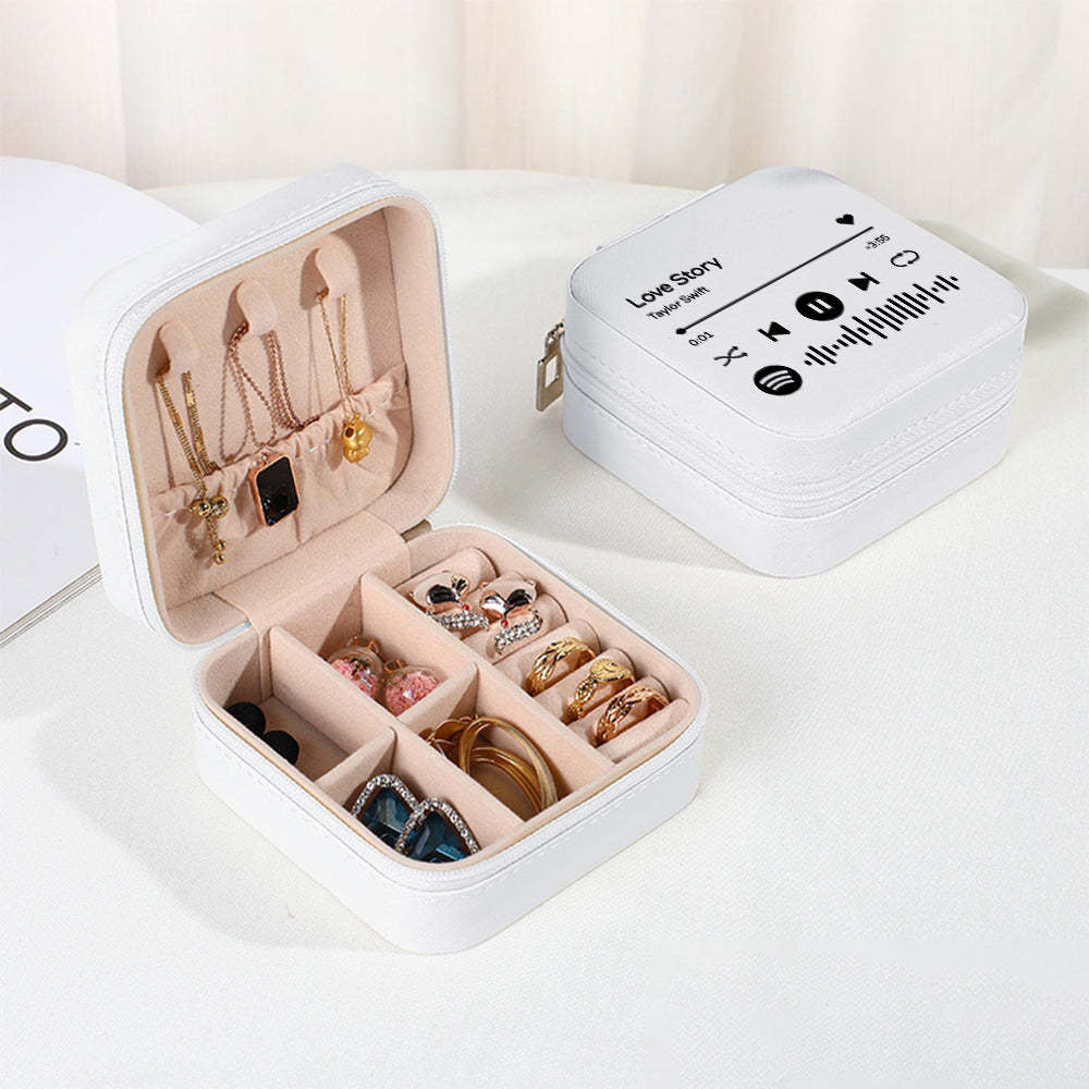 Caja De Joyería Personalizada De Spotify, Organizador De Joyas Personalizado, Regalo De Almacenamiento Para Ella - soufeeles