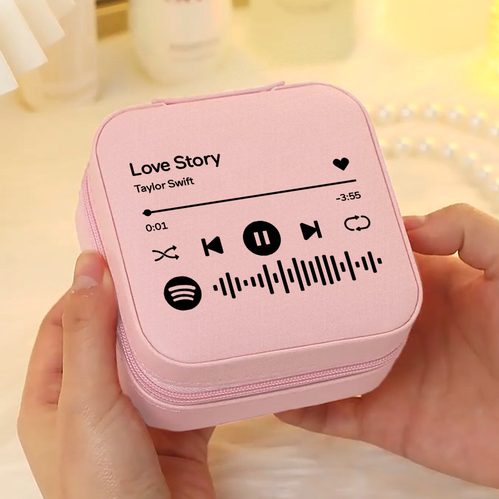 Caja De Joyería Personalizada De Spotify, Organizador De Joyas Personalizado, Regalo De Almacenamiento Para Ella - soufeeles