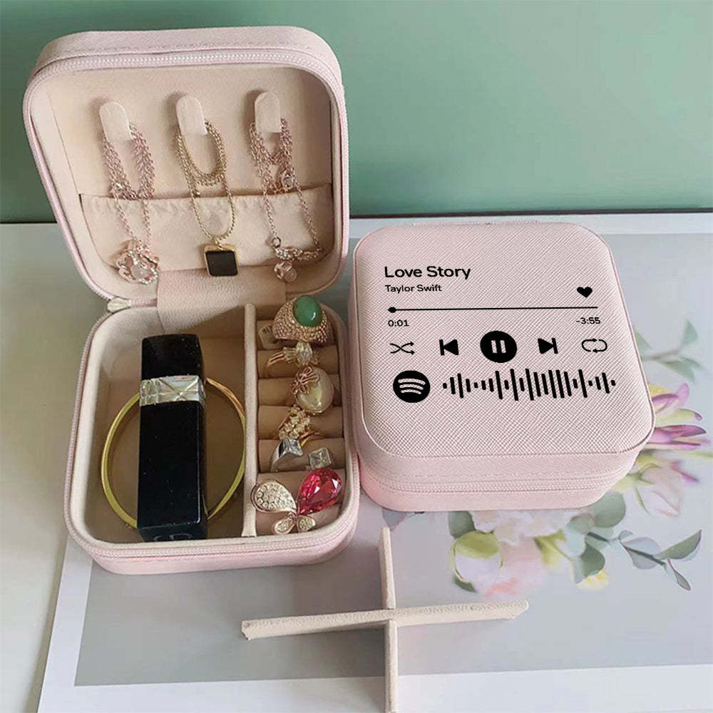 Caja De Joyería Personalizada De Spotify, Organizador De Joyas Personalizado, Regalo De Almacenamiento Para Ella - soufeeles