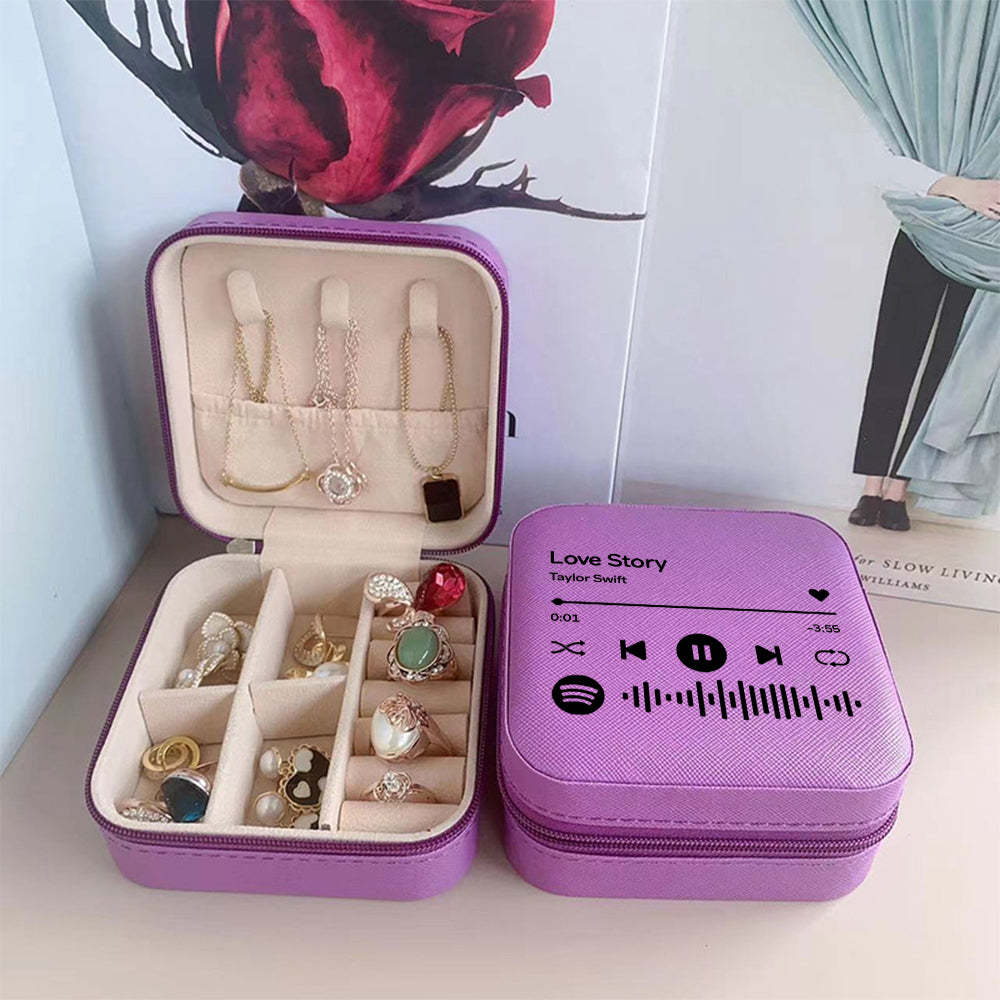 Caja De Joyería Personalizada De Spotify, Organizador De Joyas Personalizado, Regalo De Almacenamiento Para Ella - soufeeles