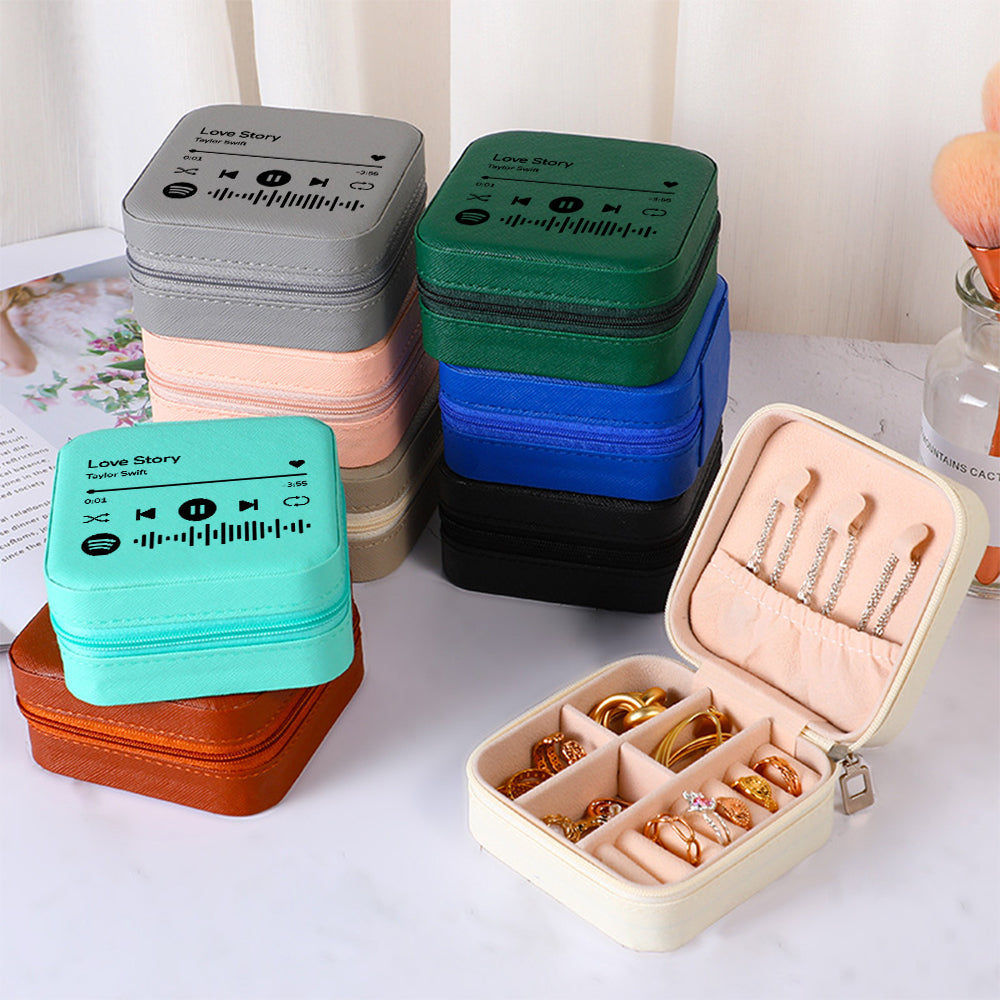 Caja De Joyería Personalizada De Spotify, Organizador De Joyas Personalizado, Regalo De Almacenamiento Para Ella - soufeeles