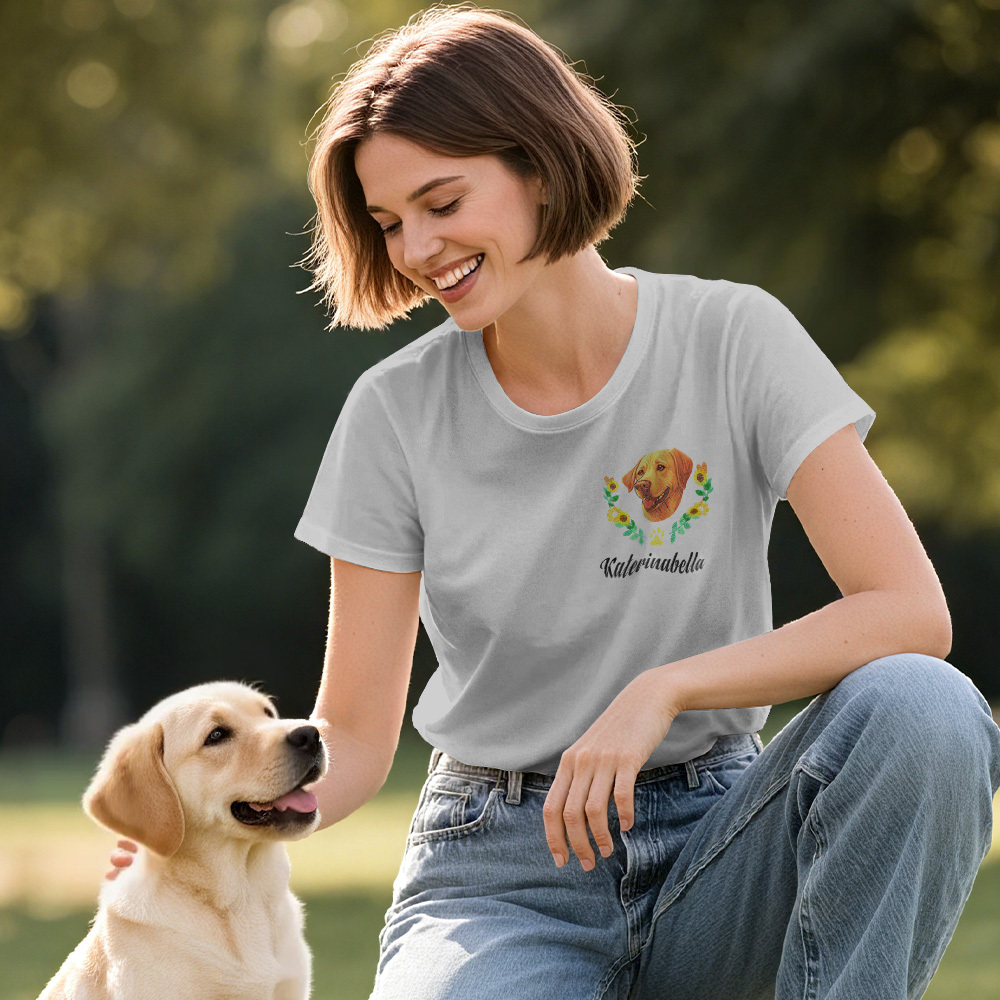 Camiseta De Avatar De Mascota Con Estilo Bordado Personalizado - soufeeles