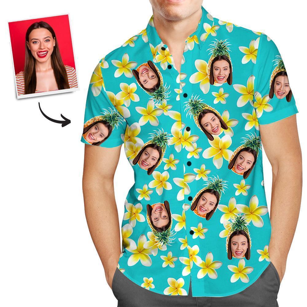 Camisas Hawaianas Personalizadas Camisa De Playa Aloha Personalizada Con Piña Y Flores Para Hombres