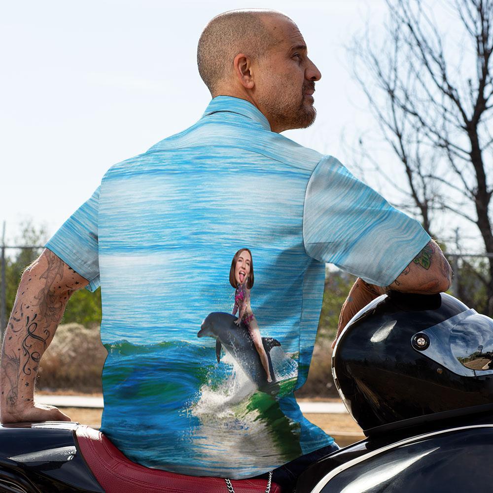 Camisas Hawaianas Personalizadas Camisa De Playa Sea & Dolphin Aloha Para Hombres