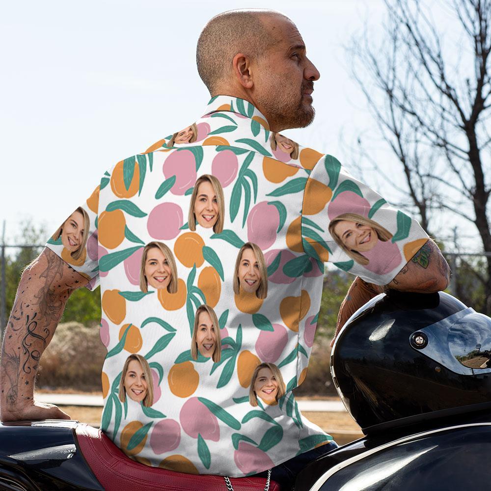 Camisas Hawaianas Personalizadas Camisa De Playa Aloha Con Diseño Naranja Para Hombres