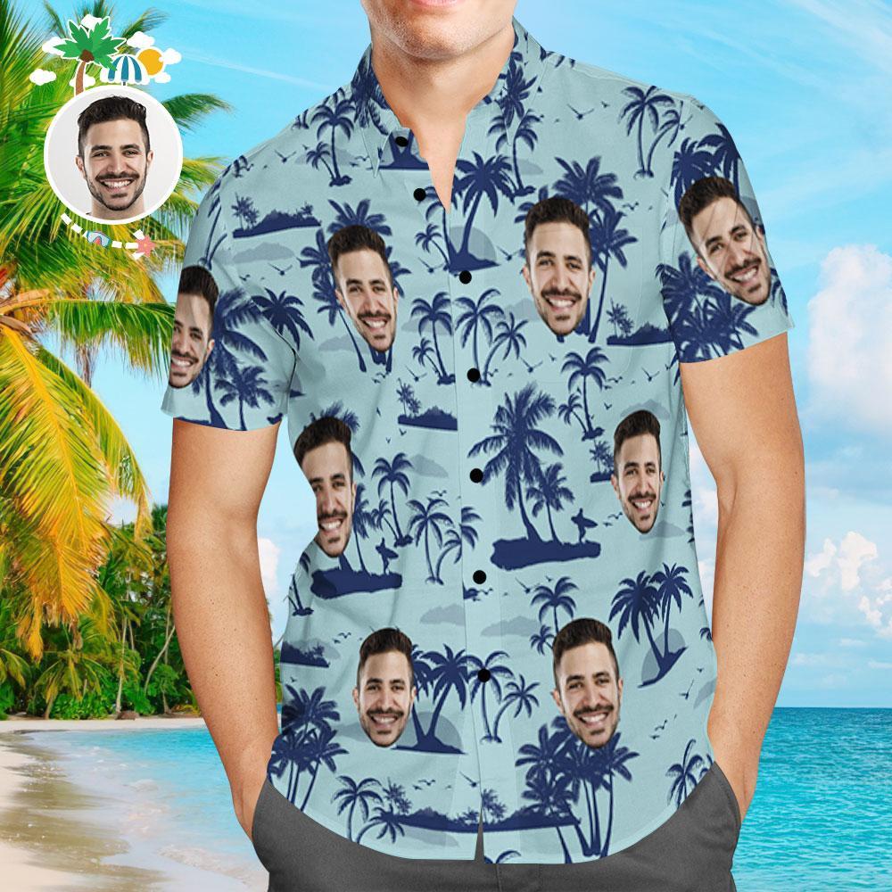 Camisas Hawaianas Personalizadas Con Diseño De Árbol De Coco, Camisa De Playa Aloha Para Hombres