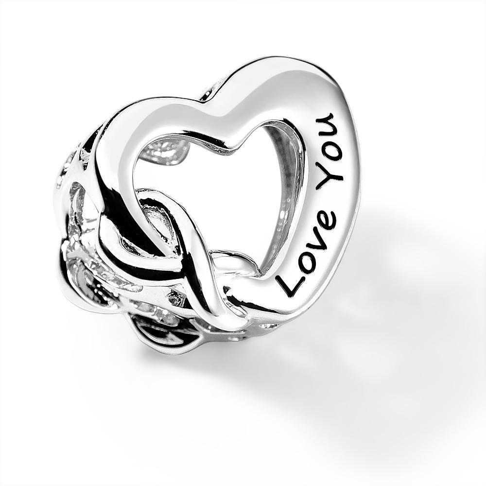 Encanto Grabado Love You Mum Infinity Heart Charm Jewelry - soufeeles