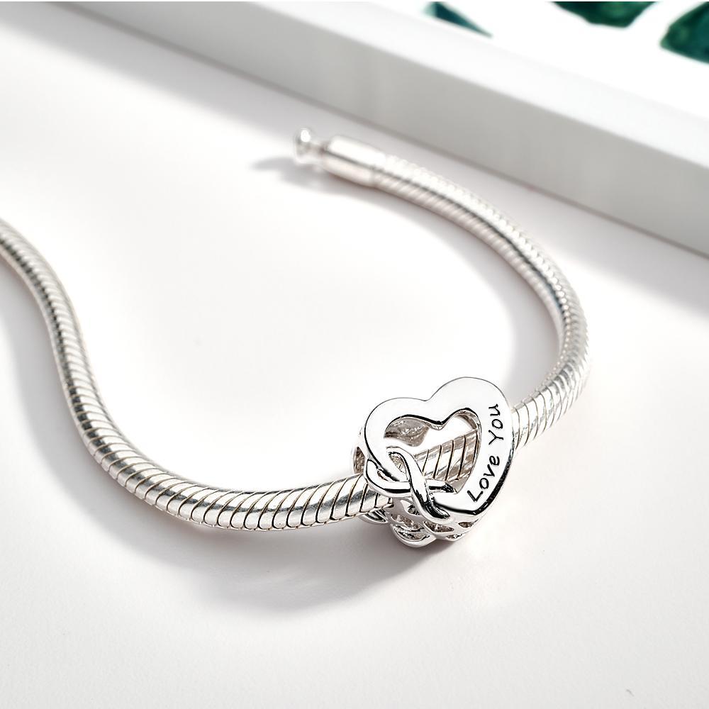 Encanto Grabado Love You Mum Infinity Heart Charm Jewelry - soufeeles