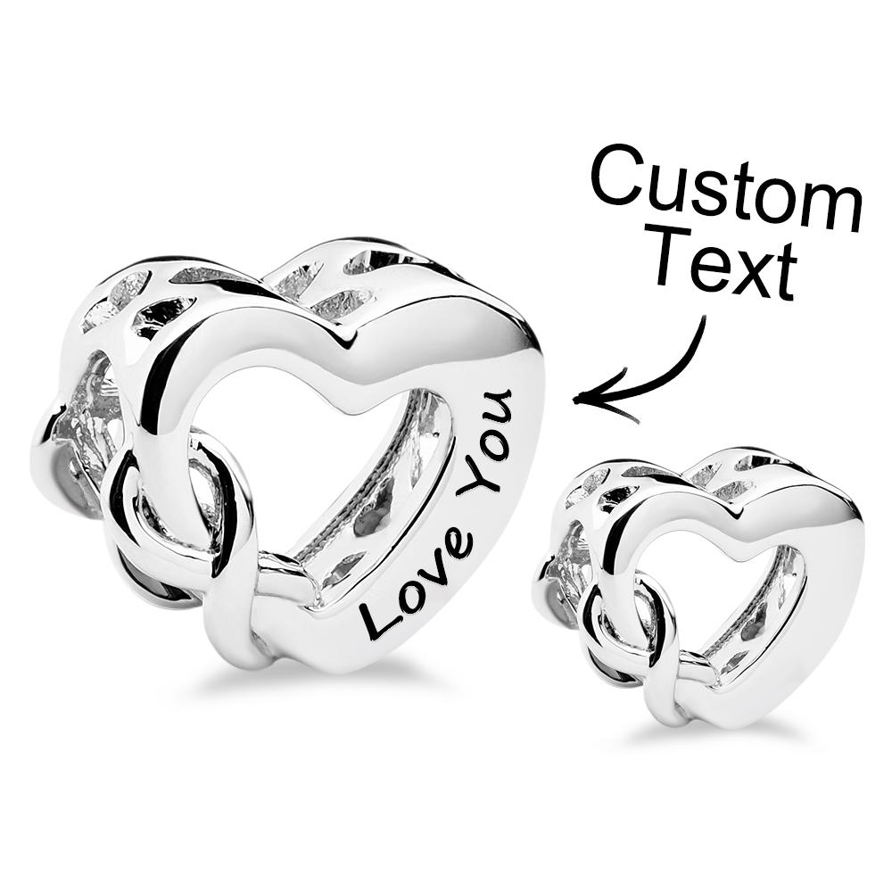 Encanto Grabado Love You Mum Infinity Heart Charm Jewelry - soufeeles