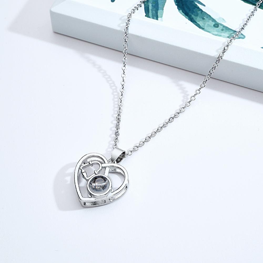 Collar De Proyección Personalizado, Regalo De Estetoscopio De Corazón De Amor Para Médico - soufeeles
