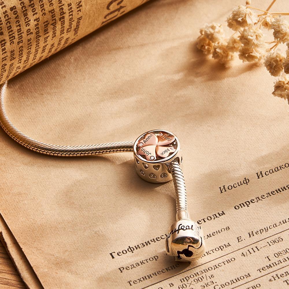 Amuleto Con Foto Grabada Personalizada, Trébol De La Suerte, Regalo De Amor Familiar - soufeeles