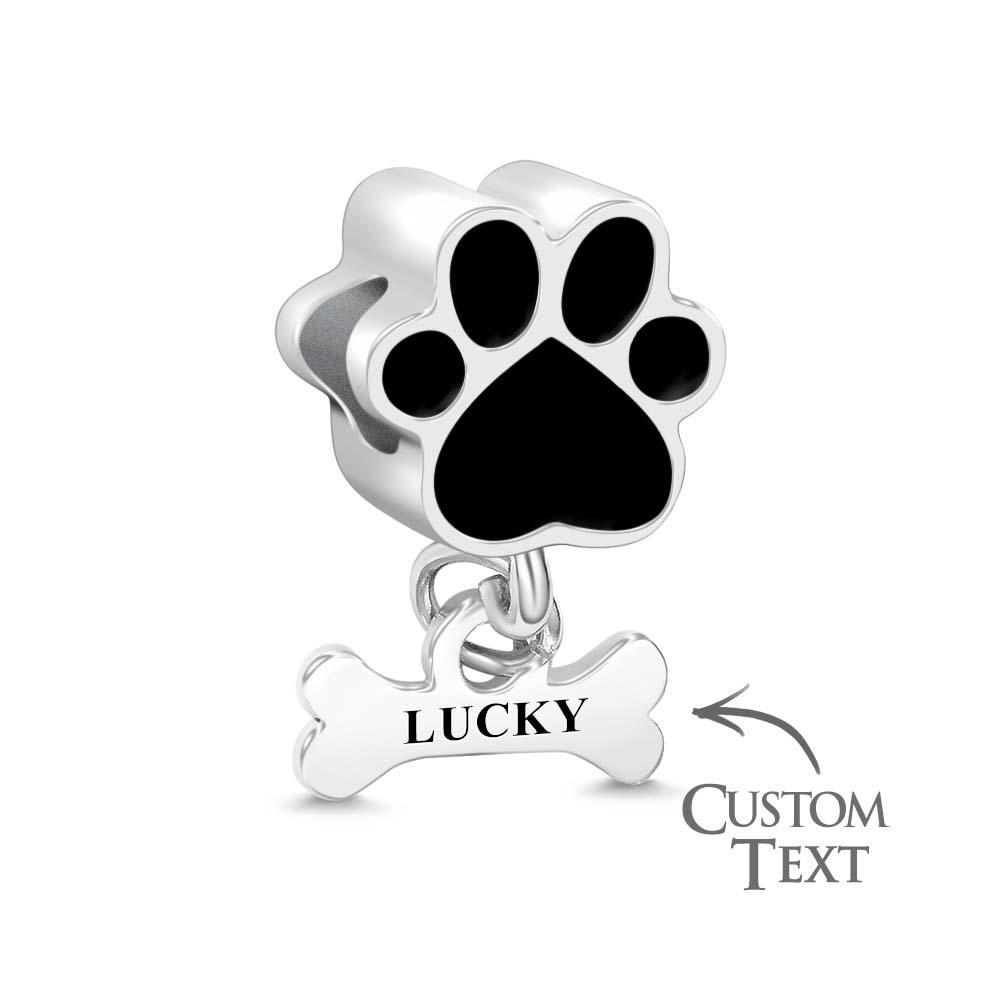 Encantador Colgante De Perro Mascota Grabado Con Forma De Pata Y Hueso, Joyería Para Amantes De Las Mascotas - soufeeles