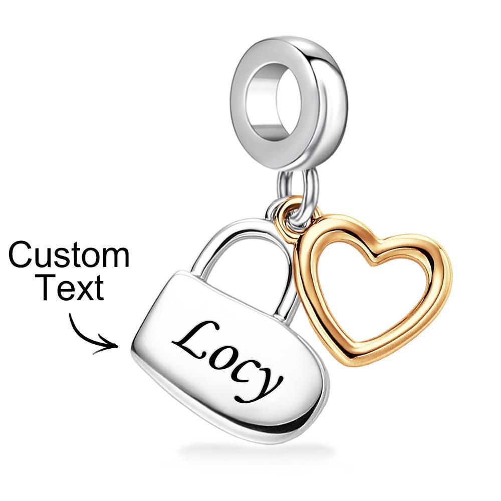 Regalo grabado personalizado de la pareja del colgante de la cerradura del amor del encanto