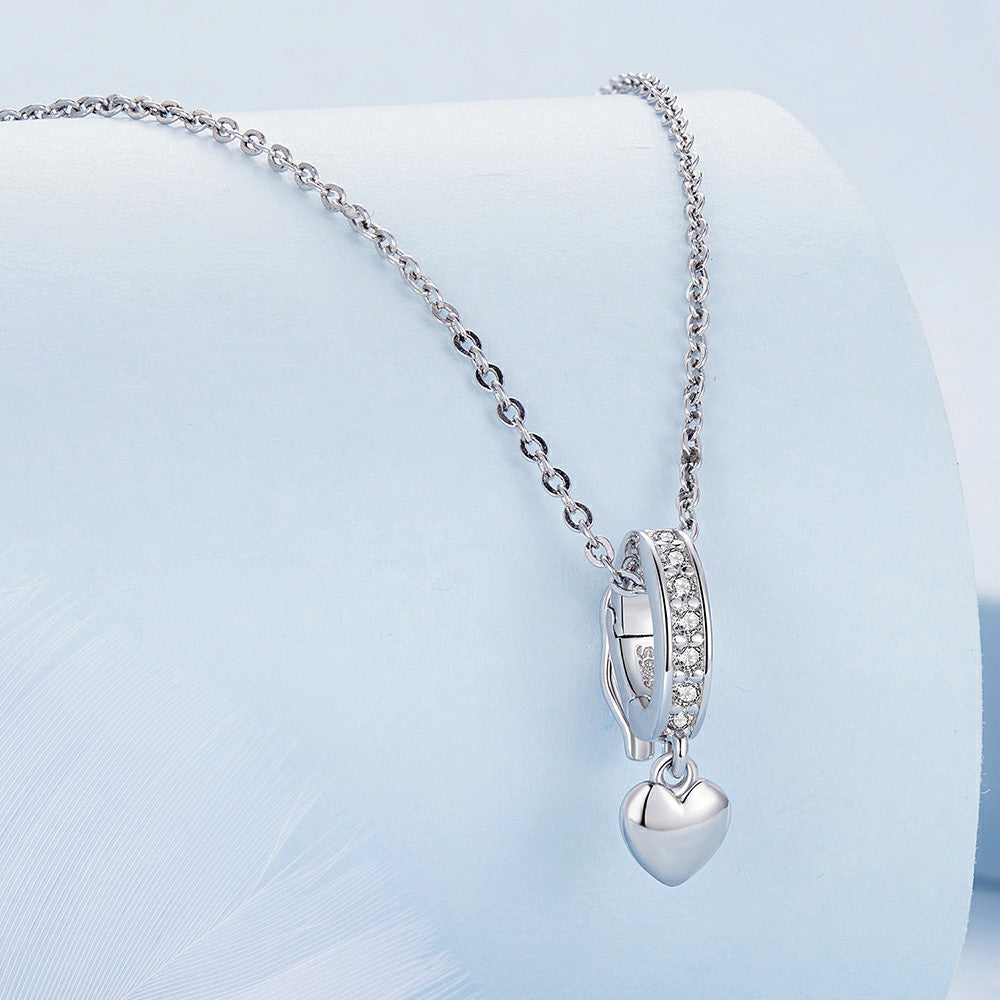 ciondolo con tappo a forma di cuore massiccio, ciondolo distanziatore in argento sterling 925 dp119