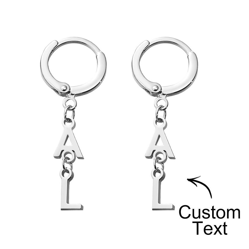 Pendientes Con Nombre Personalizado Nombre Vertical Regalos De Estilo Simple - soufeeles