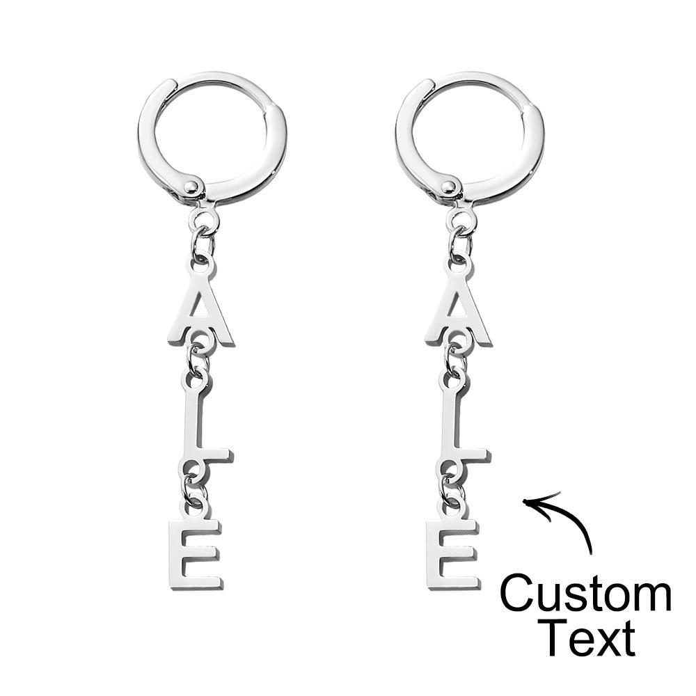 Pendientes Con Nombre Personalizado Nombre Vertical Regalos De Estilo Simple - soufeeles