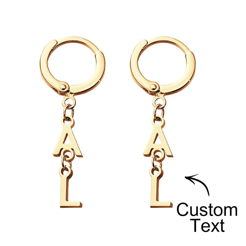 Pendientes Con Nombre Personalizado Nombre Vertical Regalos De Estilo Simple - soufeeles