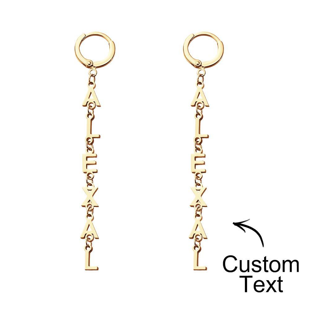 Pendientes Con Nombre Personalizado Nombre Vertical Regalos De Estilo Simple - soufeeles