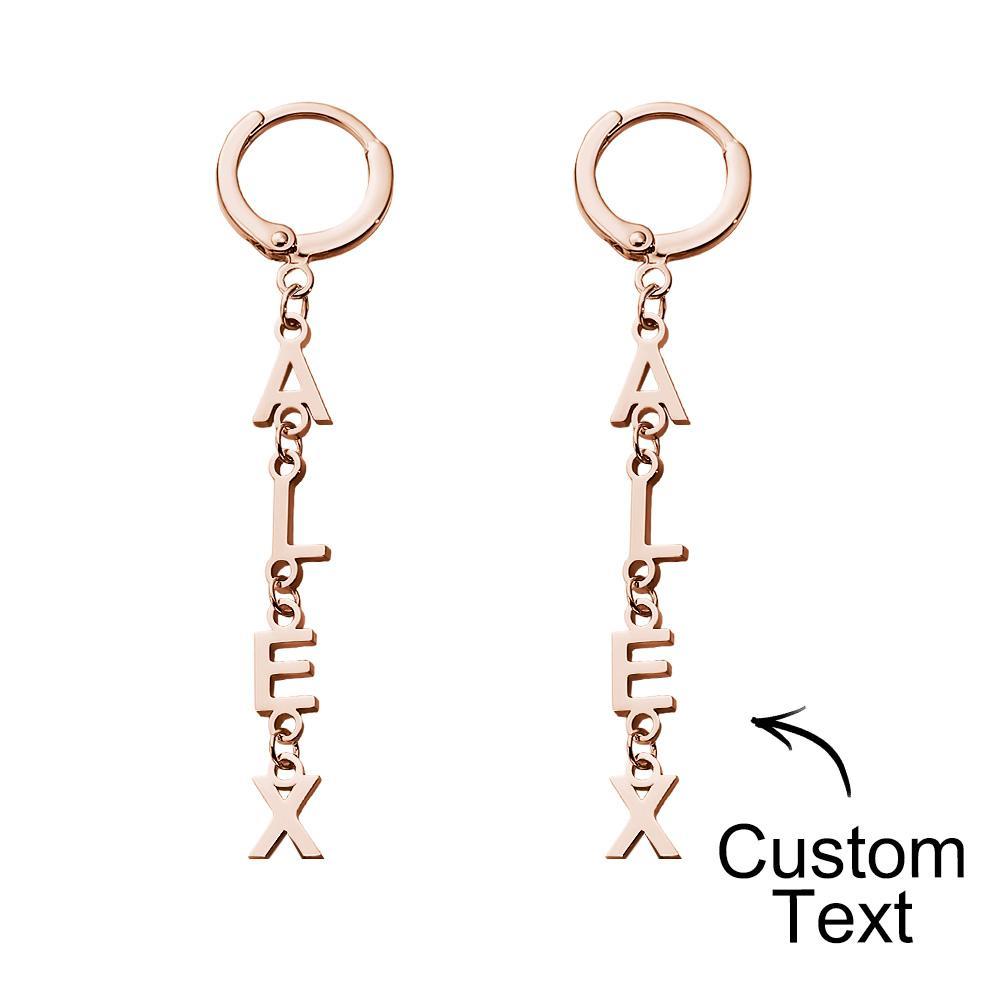 Pendientes Con Nombre Personalizado Nombre Vertical Regalos De Estilo Simple - soufeeles