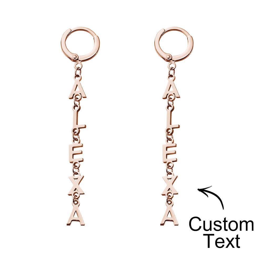 Pendientes Con Nombre Personalizado Nombre Vertical Regalos De Estilo Simple - soufeeles