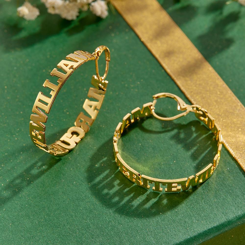 Pendiente De Aro Con Nombre Personalizado, Regalos Simples Avanzados Para Mujeres - soufeeles
