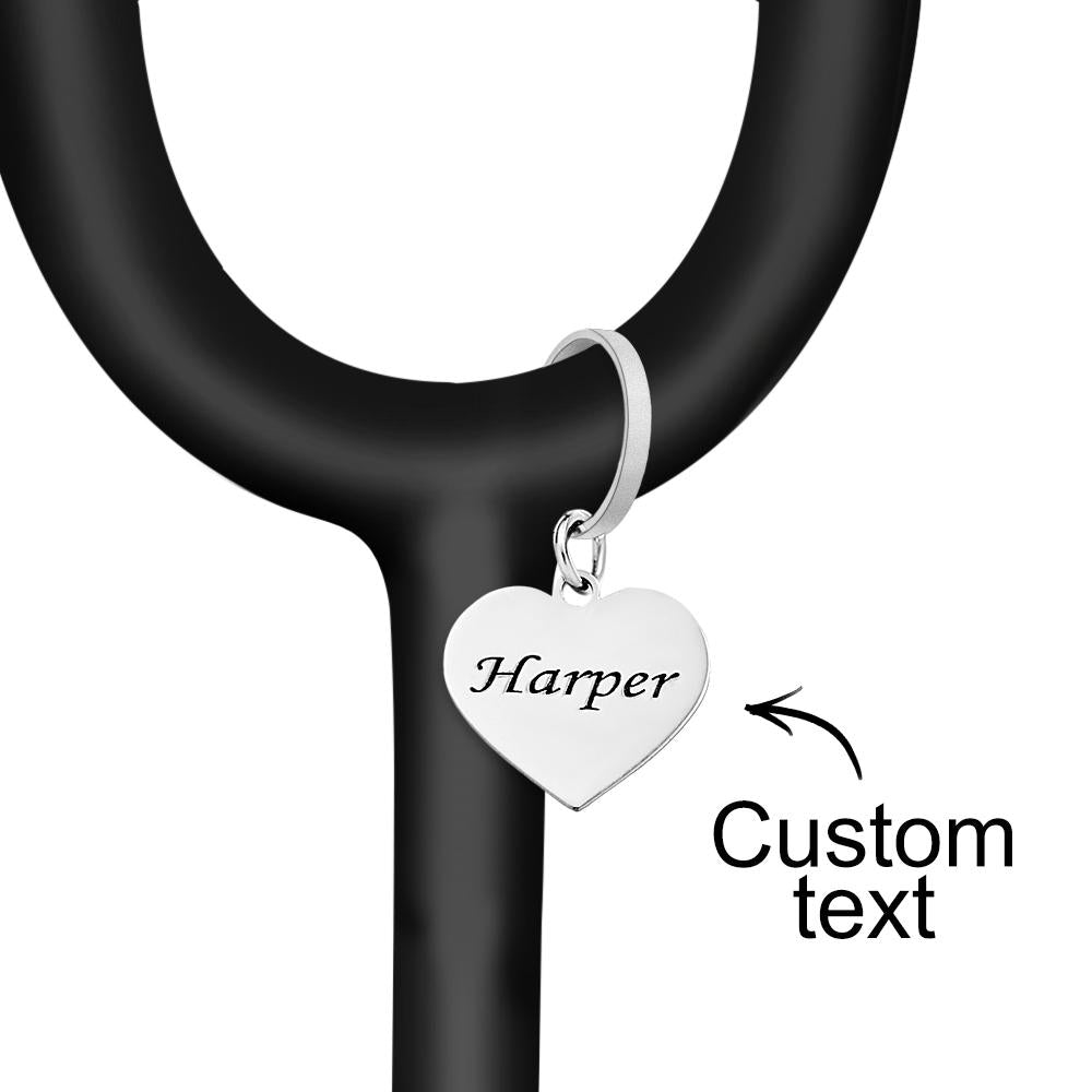 Colgante De Corazón Con Etiqueta De Nombre Grabada Personalizada Para Enfermera - soufeeles