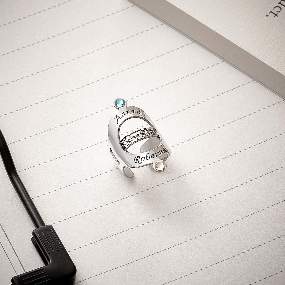 Etiqueta De Identificación De Estetoscopio Con Nombre Personalizado Y Piedra Natal Para Trabajadores Hospitalarios - soufeeles