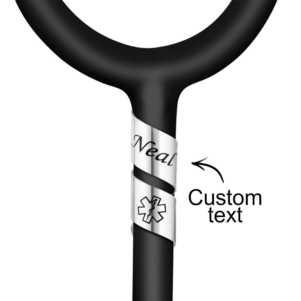 Etiqueta De Nombre De Estetoscopio Con Patrón Grabado Personalizado, Regalos Personalizados Para El Médico - soufeeles