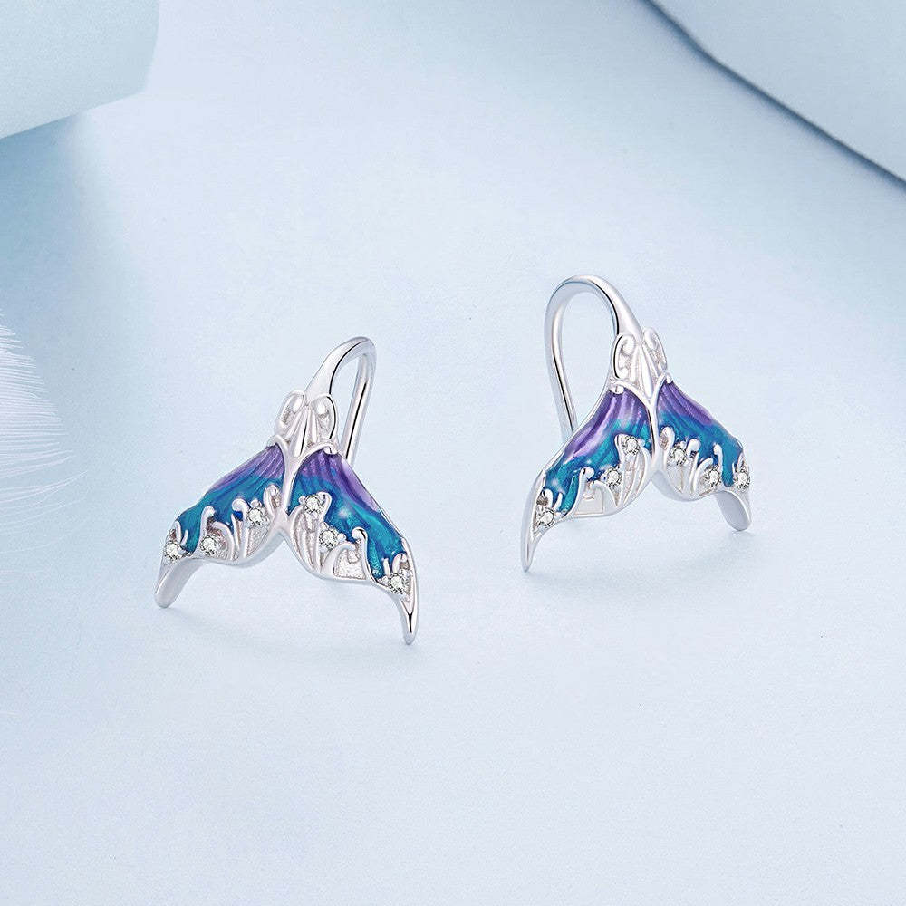 dreamy mermaid tail earrings 925 sterling silver ed135