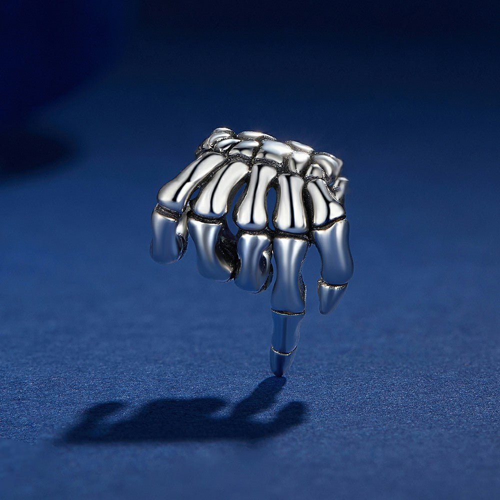 ciondolo a mano scheletro regali di halloween in argento sterling 925 fj1423