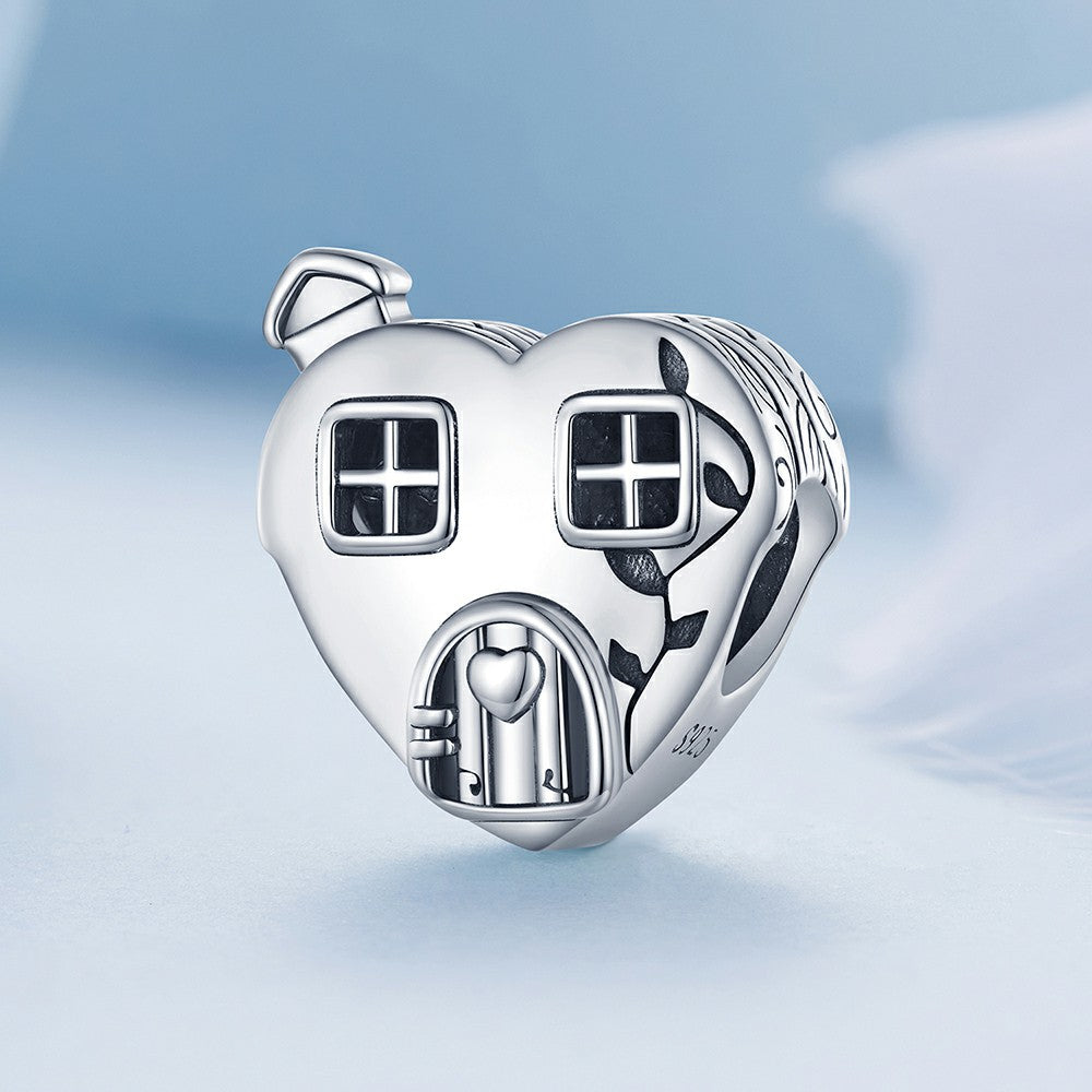 ciondolo casa a forma di cuore in argento sterling 925 fj1430