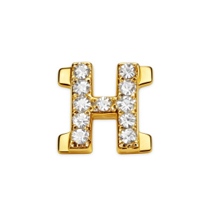 Letra Con Dije De Diamante En Forma De H - Oro