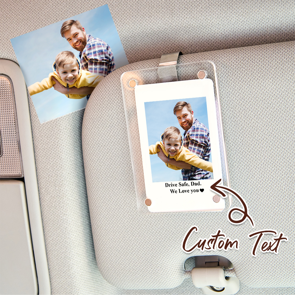 Clip De Visera De Coche Con Foto Personalizada, Texto Personalizado, Acrílico, Regalo Para El Día Del Padre. - soufeeles