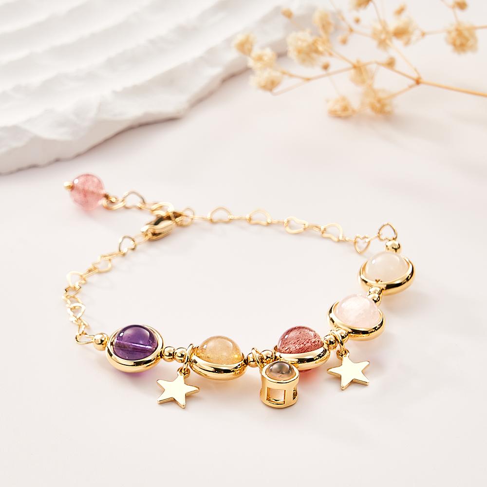 Pulsera De Proyección Personalizada Regalo De Amor De Cristal Para Ella - soufeeles