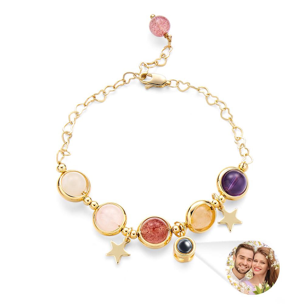 Pulsera De Proyección Personalizada Regalo De Amor De Cristal Para Ella - soufeeles