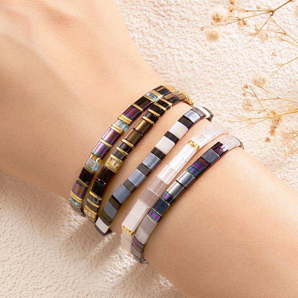 Regalo De Pulsera De Cuentas Tila Para La Fashionista - soufeeles