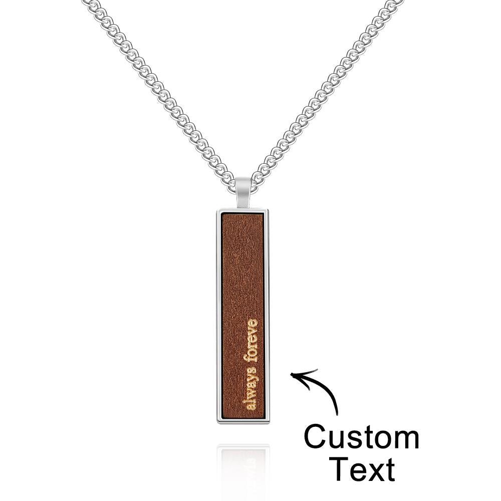Collar Grabable De Madera Y Metal, Colgante Retro Personalizado, Regalo Para Aniversario De Bodas