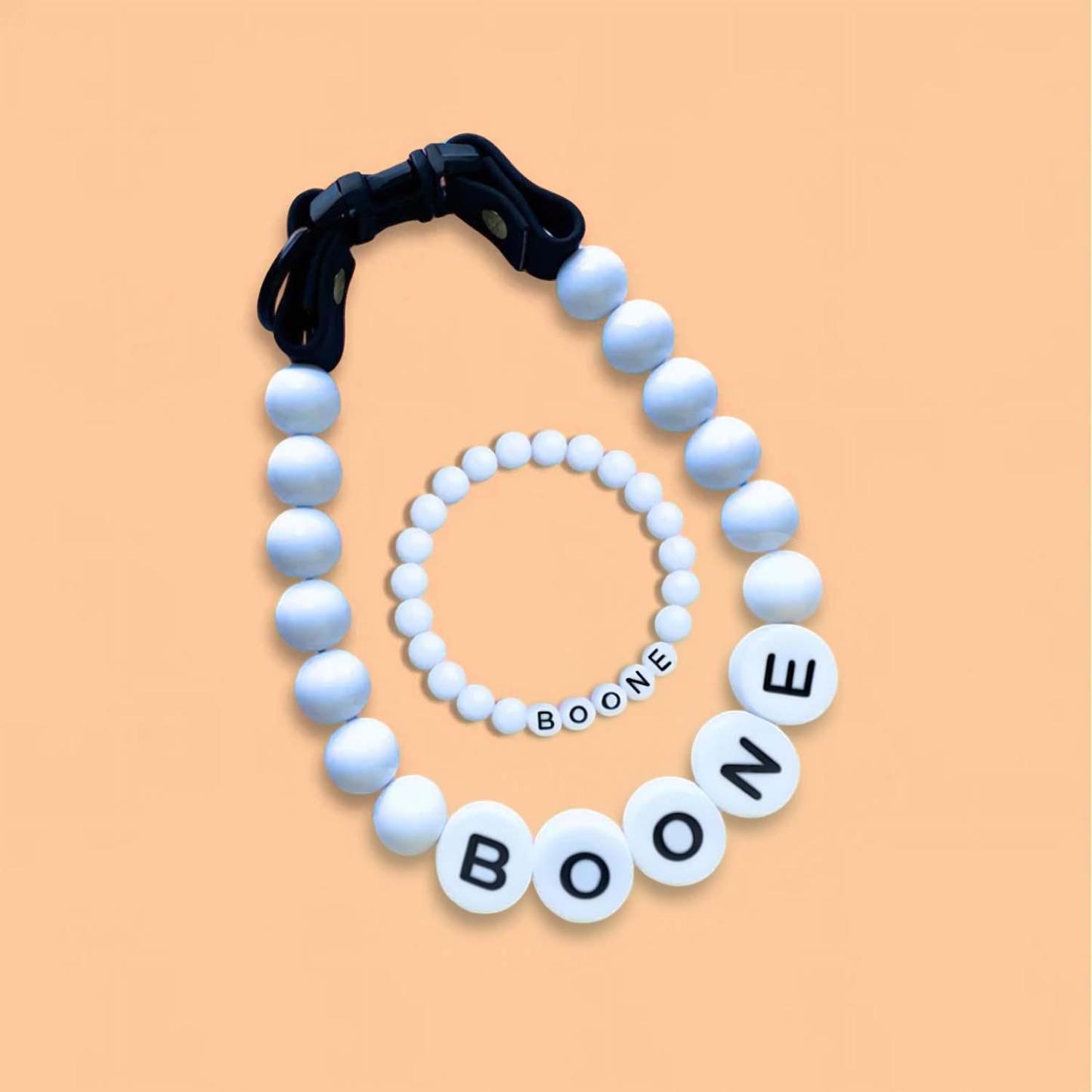 Collar Con Nombre De Mascota Personalizado. Incluye Una Pulsera A Juego De Regalo Gratis Para Tu Mascota. - soufeeles