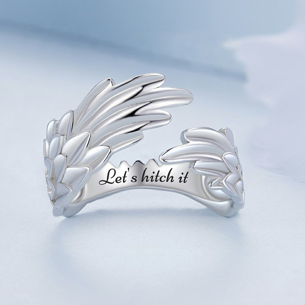 anello aperto con ali d'angelo in argento sterling 925 kr154