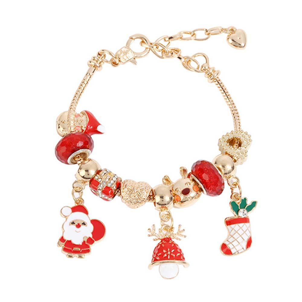 Pulsera Con Palabras Elásticas Diy, Abalorio Navideño, Caja Ciega Sorpresa, Pulsera Con Calendario De 24 Cuentas Atrás, Caja De Regalo Para Niños - soufeeles