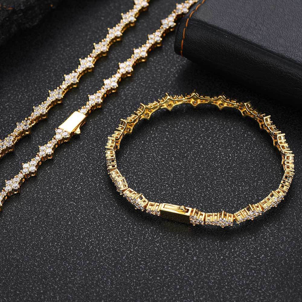 Pulsera De Tenis Con Cierre De Resorte Y Cadena De Una Hilera - soufeeles