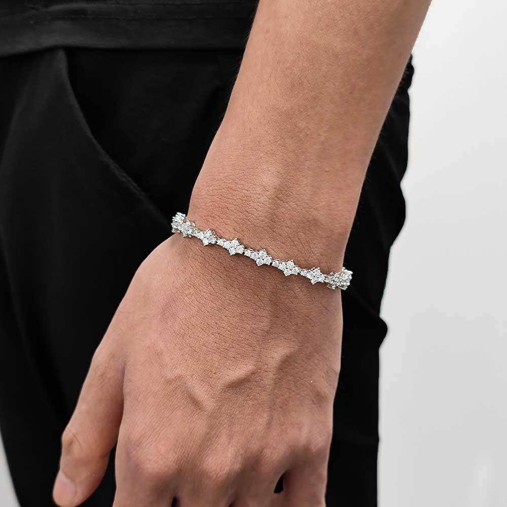 Pulsera De Tenis Con Cierre De Resorte Y Cadena De Una Hilera - soufeeles