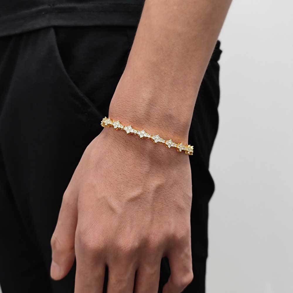 Pulsera De Tenis Con Cierre De Resorte Y Cadena De Una Hilera - soufeeles