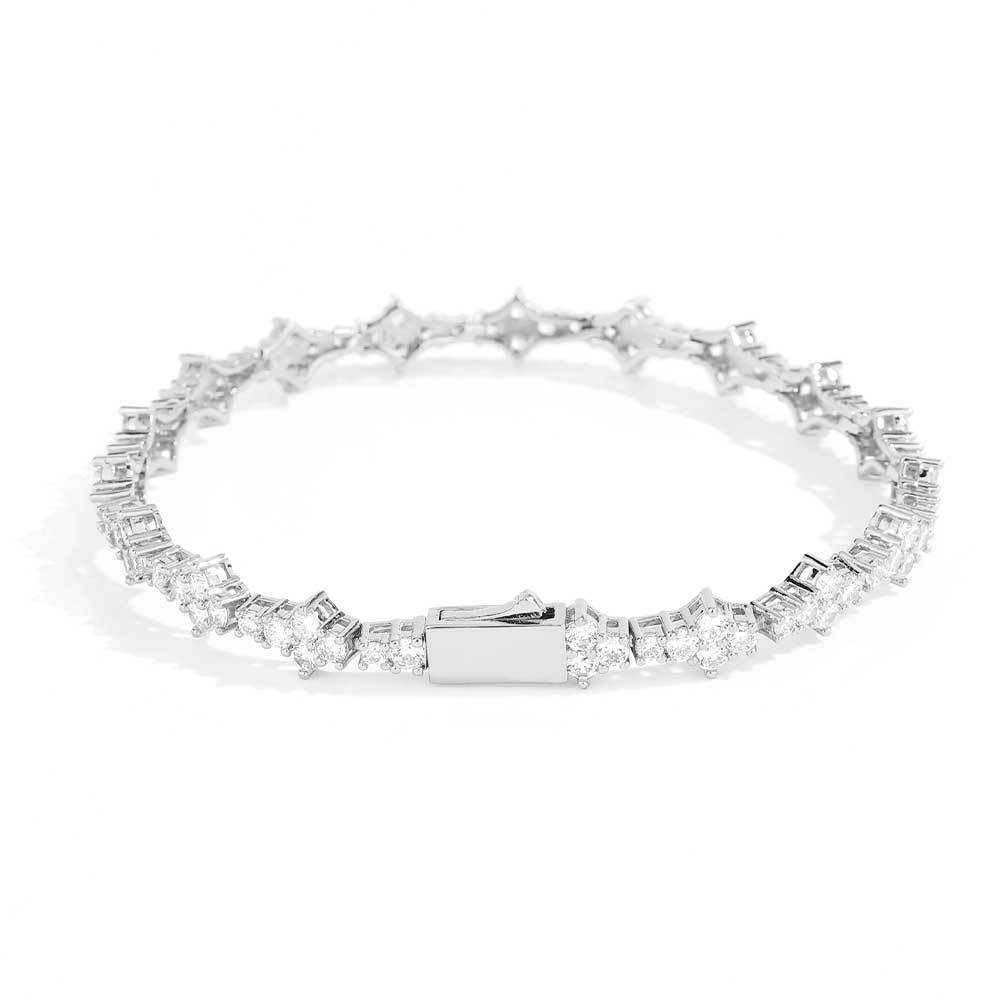 Pulsera De Tenis Con Cierre De Resorte Y Cadena De Una Hilera - soufeeles