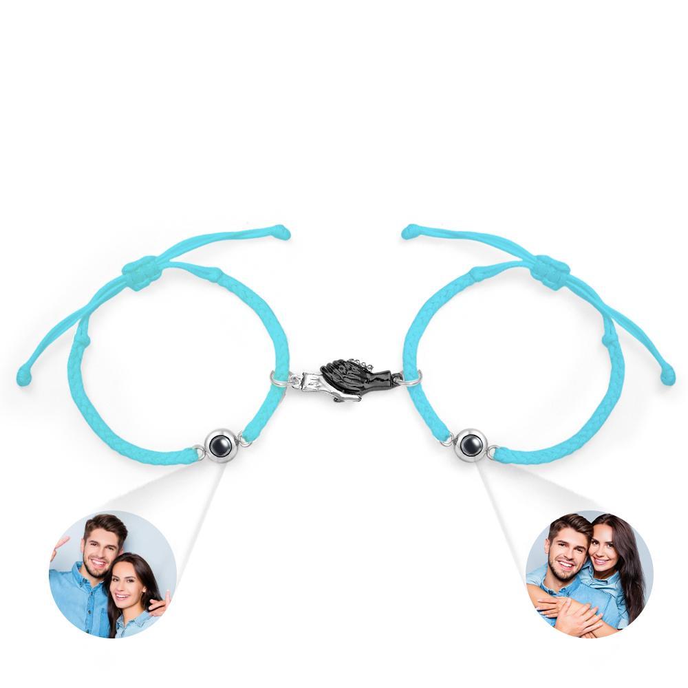 Pulsera Grabada Personalizada, Regalo De Pareja Con Manos Magnéticas - soufeeles